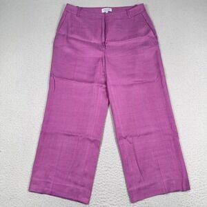 Stockholm Atelier & Other Stories Pants 12 High Rise Wide Leg Pink Viscose Blend